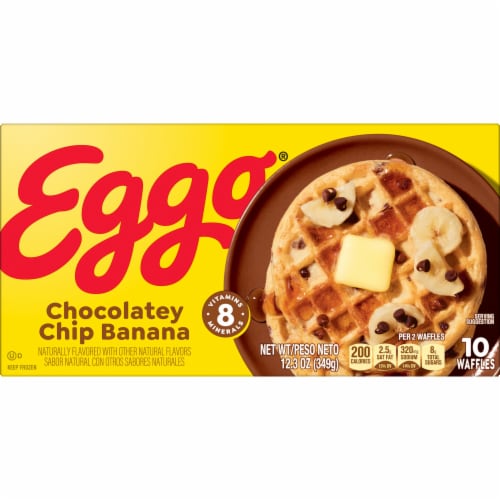 Eggo® Chocolatey Chip Banana Frozen Waffles Perspective: top
