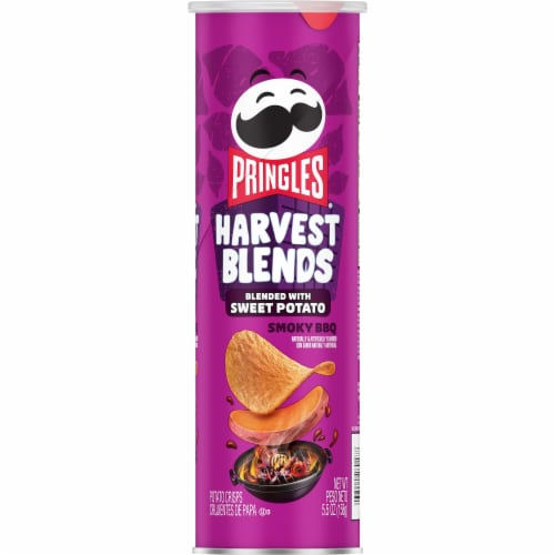 Pringles® Harvest Blends Smoky BBQ Potato Crisps Chips Perspective: top