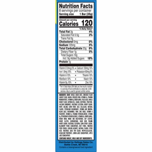 Kellogg's Nutri-Grain Fruit and Veggie Blueberry and Beet Breakfast Bars Perspective: top