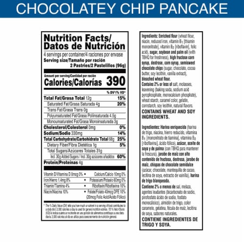 Kellogg's Pop-Tarts Frosted Chocolatey Chip Pancake Toaster Pastries Perspective: top