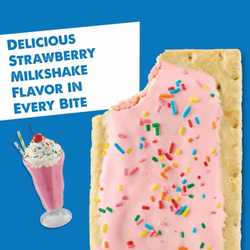 Kellogg's Pop-Tarts Frosted Strawberry Milkshake Toaster Pastries Perspective: top