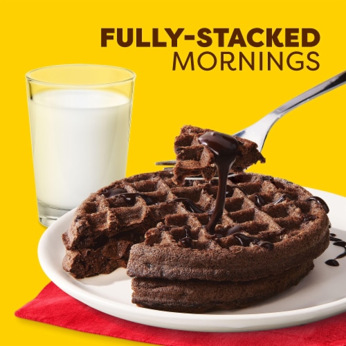 Eggo® Protein Chocolate Chip Brownie Frozen Waffles Perspective: top