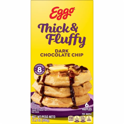 Kellogg's® Eggo® Thick and Fluffy Dark Chocolate Chip Frozen Waffles Perspective: top