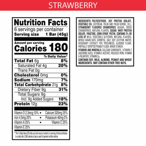 Kellogg's Special K Bar Strawberry Protein Meal Bars Perspective: top