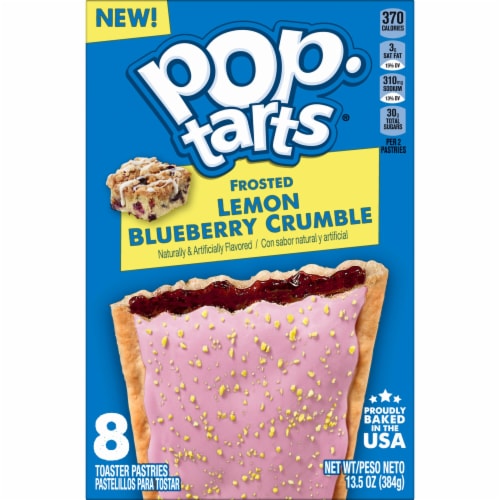 Kellogg's Pop-Tarts Frosted Lemon Blueberry Crumble Toaster Pastries Perspective: top