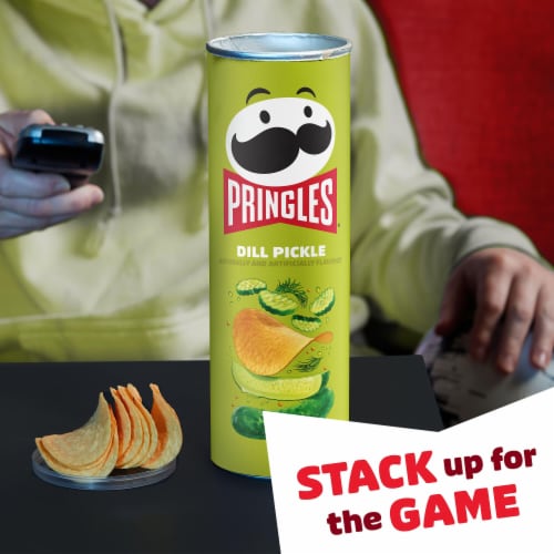 Pringles® Dill Pickle Potato Crisps Chips Perspective: top