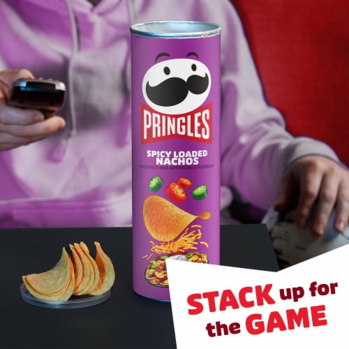 Pringles® Spicy Loaded Nachos Potato Crisps Chips Perspective: top
