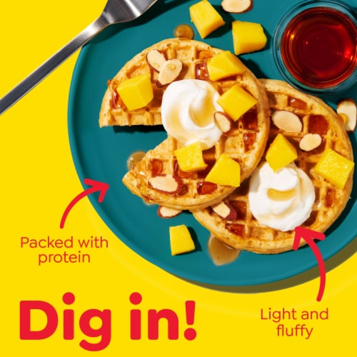 Eggo® Protein Buttermilk Vanilla Frozen Waffles Perspective: top
