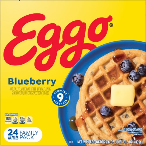 Kellogg's® Eggo® Blueberry Family Pack Frozen Waffles Perspective: top