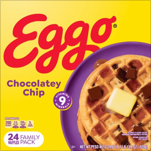 Kellogg's® Eggo® Chocolatey Chip Family Pack Frozen Waffles Perspective: top