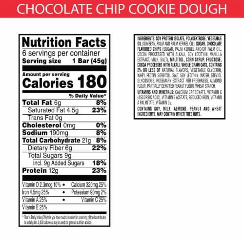 Kellogg's Special K Chocolatey Chip Cookie Dough Protein Meal Bars Perspective: top