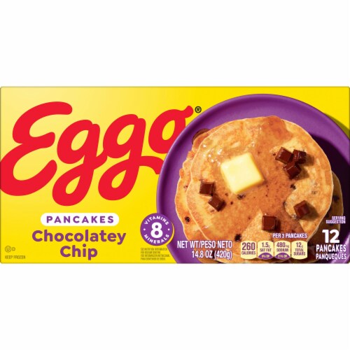 Eggo Chocolatey Chip Frozen Pancakes Perspective: top