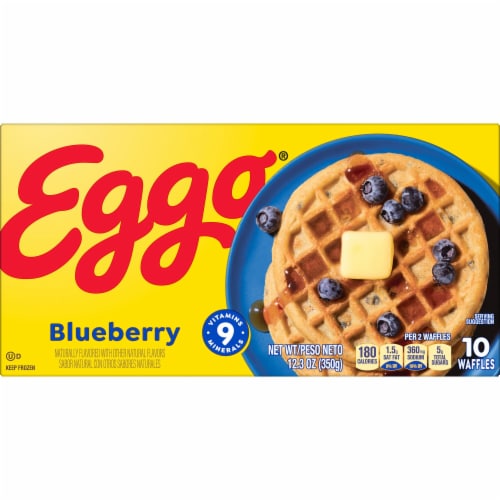 Kellogg's® Eggo® Blueberry Frozen Waffles Perspective: top