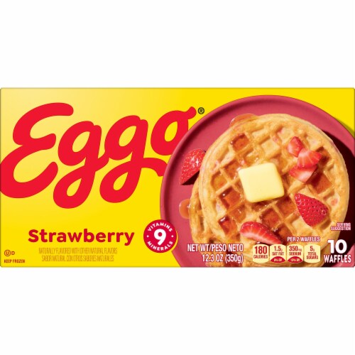 Kellogg's® Eggo® Strawberry Easy Breakfast Frozen Waffles Perspective: top