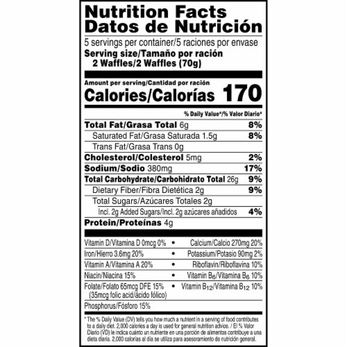 Eggo Nutri-Grain Frozen Waffles Original Perspective: top