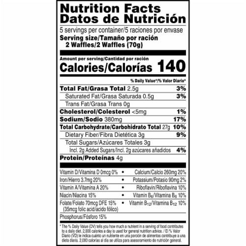 Eggo Frozen Waffles Low Fat Perspective: top