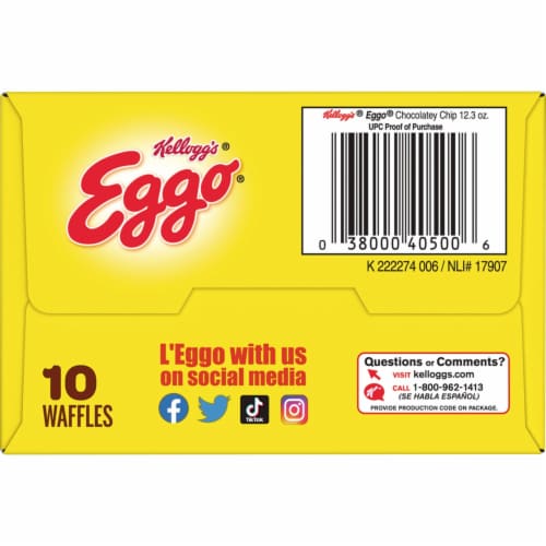 Kellogg's® Eggo® Chocolatey Chip Frozen Waffles Perspective: top