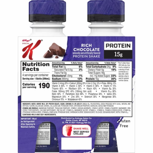 Kellogg's Special K Rich Chocolate Protein Shakes Perspective: top