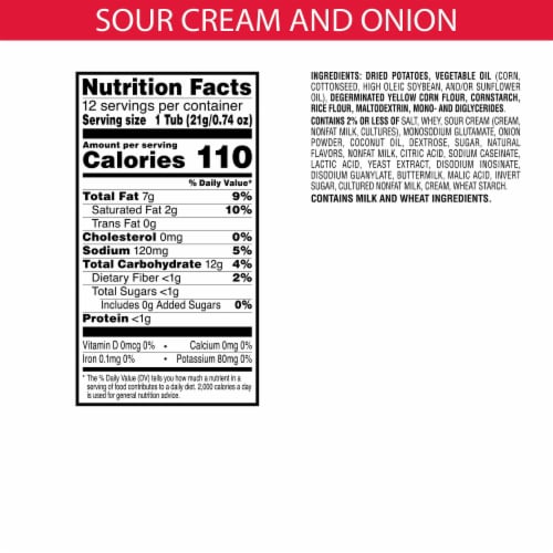 Pringles® Sour Cream and Onion Snack Stacks Potato Crisps Chips Perspective: top