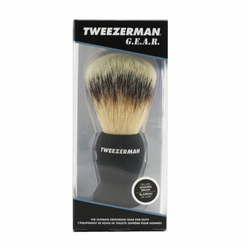 Tweezerman® G.E.A.R. Deluxe Shaving Brush Perspective: top