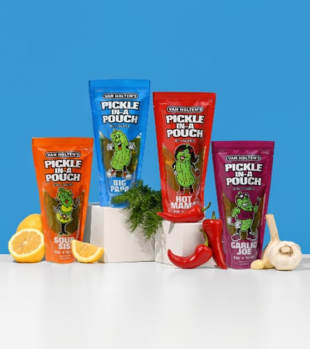 Van Holten's Hot Mama Hot Flavored Pickle-in-a Pouch 1 ea Perspective: top