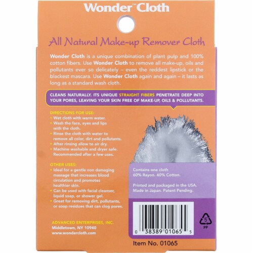 Advanced Enterprises Wonder Cloth Make-up Remover Cloth 1.7 oz Perspective: top