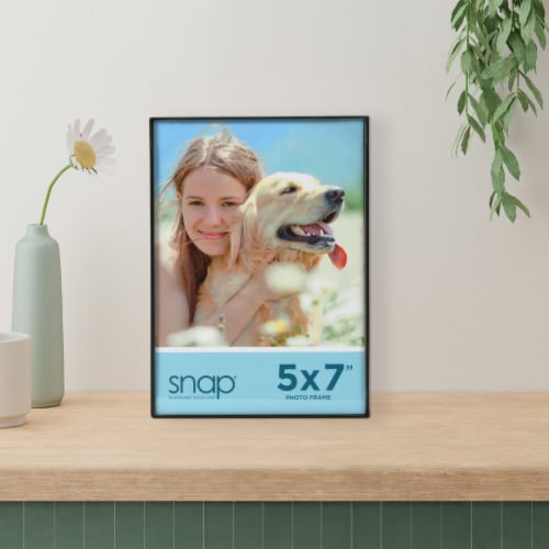 Snap® 5x7 Front Load Photo Frame - Black Perspective: top