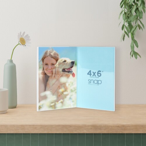 Snap® 4x6 Clear Bent Acrylic Double Photo Frame Perspective: top