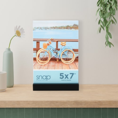 Snap® 5x7 Clear Photo Frame with Black Base Perspective: top