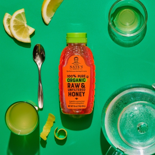 Nature Nate's Organic Raw & Unfiltered Honey Perspective: top