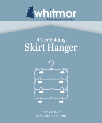 Whitmor 4 Tier Folding Skirt Hanger - Ebony Chrome Perspective: top