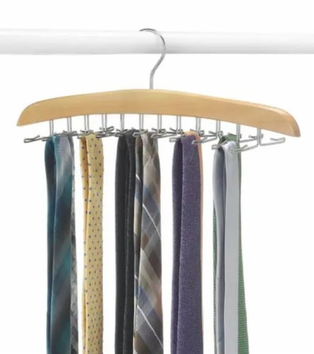 Whitmor 6 in. H x 5 in. W x 17-1/8 in. L Wood Non-Slip Tie/Belt Organizer 1 pk - Total Qty: Perspective: top