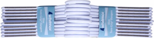 Whitmor Slim Sure-Grip® Plastic Hangers - White/Gray Perspective: top