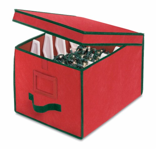Whitmor Christmas Light Storage Box - Red Perspective: top