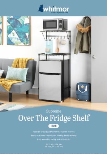 Whitmor Supreme Over-the-Fridge Shelf - Black Perspective: top