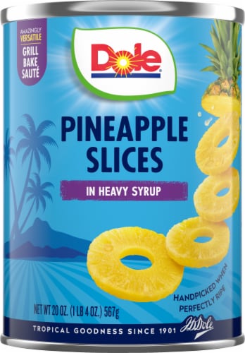 Dole® Canned Pineapple Slices Fruit In Heavy Syrup Perspective: top