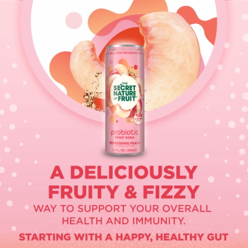 The Secret Nature of Fruit™ Refreshing Peach Probiotic Fruit Soda Perspective: top