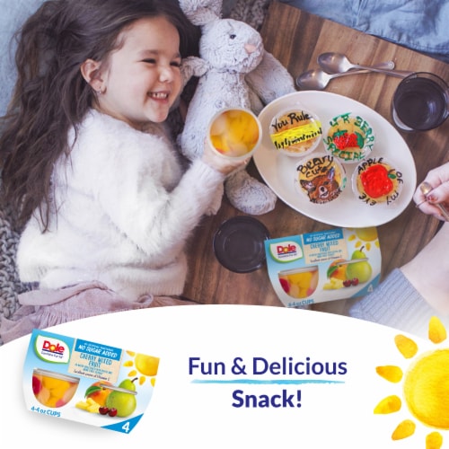 Dole® Fruit Bowls® Cherry Mixed Fruit With No Sugar Added Cups Perspective: top