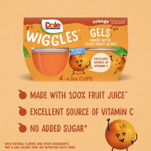 Dole® Wiggles™ Orange Fruit Juice Gels Perspective: top
