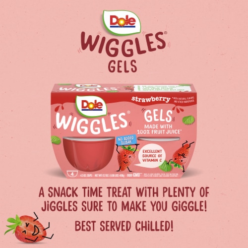 Dole® Wiggles™ Strawberry Fruit Juice Gels Perspective: top