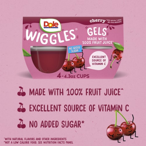 Dole® Wiggles™ Cherry Fruit Juice Gels Perspective: top