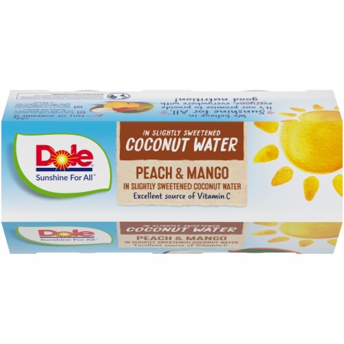 Dole® Peach Mango In Lightly Sweetened Coconut Water Fruit Cups Perspective: top