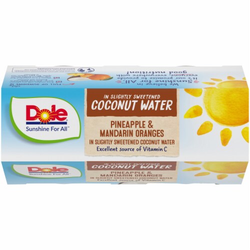 Dole® Pineapple & Mandarin Orange in Lightly Sweetened Coconut Water Fruit Cups Perspective: top