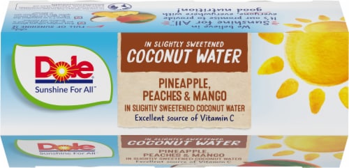 Dole® Pineapple Peach & Mango in Lightly Sweetened Coconut Water Fruit Cups Perspective: top