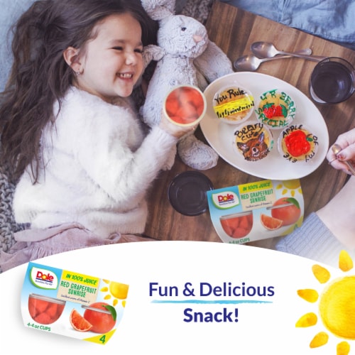 Dole® Fruit Bowls® Red Grapefruit Sunrise In A Blend Of 100% Fruit Juices Cups Perspective: top