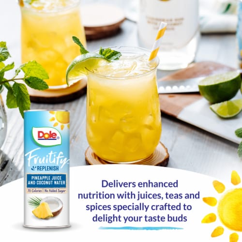 DOLE® Fruitify® Replenish Pineapple Juice and Coconut Water Blend Perspective: top