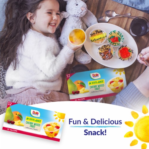 Dole® Fruit Bowls® Cherry Mixed Fruit In 100% Juice Cups Perspective: top