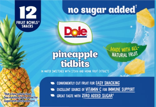 Dole® Pineapple Tidbits in Water No Sugar Added Perspective: top