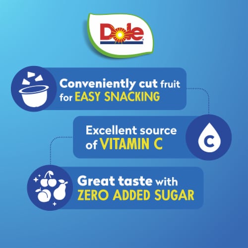 Dole® Fruit Bowls® Variety Pack With No Sugar Added Cups Perspective: top