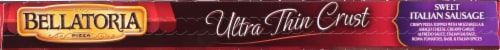 Bellatoria® Ultra Thin Crust Sweet Italian Sausage Pizza Perspective: top